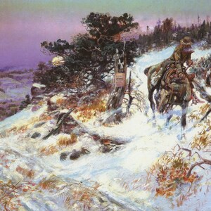 Wolf and Beaver by Charles M Russell Western Giclee Art Print as Rolled, Stretched or Framed Canvas, Rolled Paper Art Prints + Free Shipping