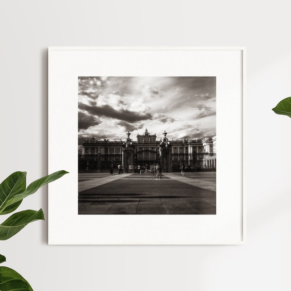 Madrid Spain Photography - Royal Palace - Fine Art Photograph Print - Black and White - Home Decor