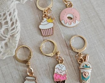 Sweet Desserts stitch markers - progress keepers, knitting accessories