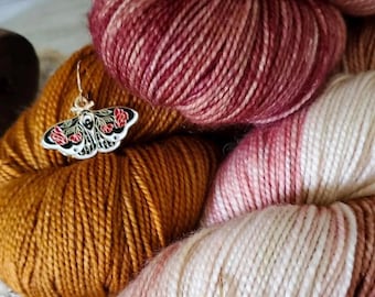 Lunar Moth Stitch markers - progress keepers, knitting accessories