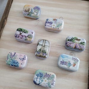 Notion tins, jewelry tins, knitting,  crochet or sewing, stitch marker tin, floral tins, vintage tins