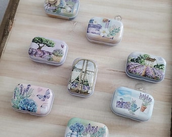 Floral Notion Tins: Vintage Sewing & Jewelry Storage (1.5" × 2")