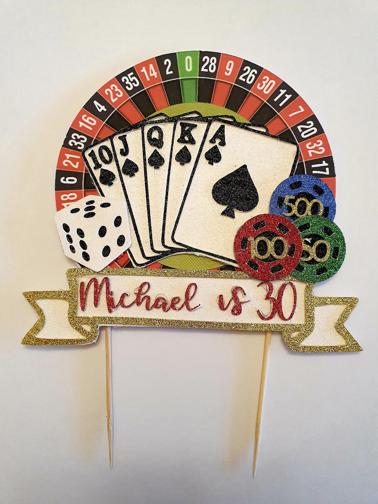 Personalised Casino Cake Topper Roulette Table Cake Topper Etsy