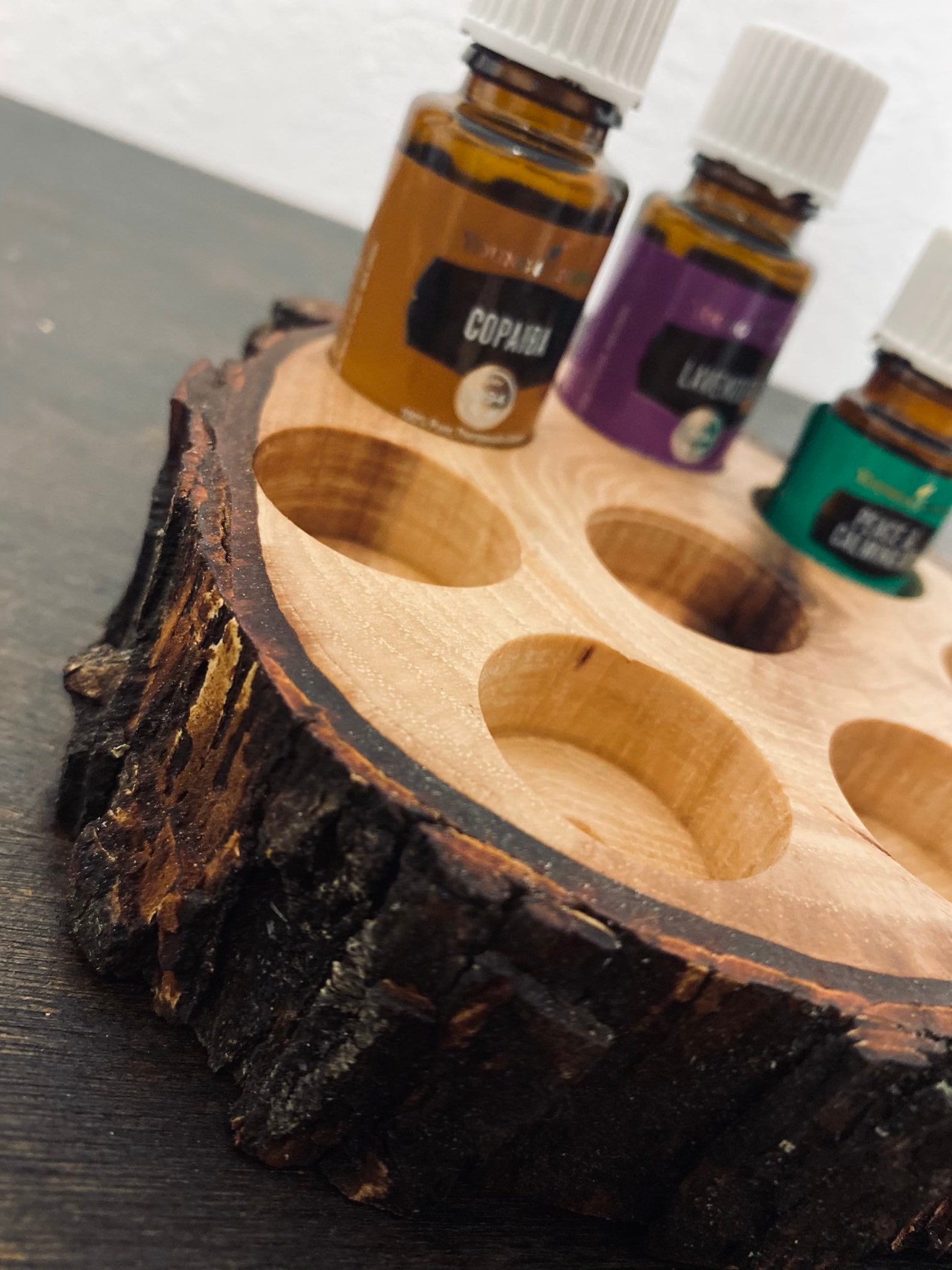 Wood Essential Oil Holder Etsy
