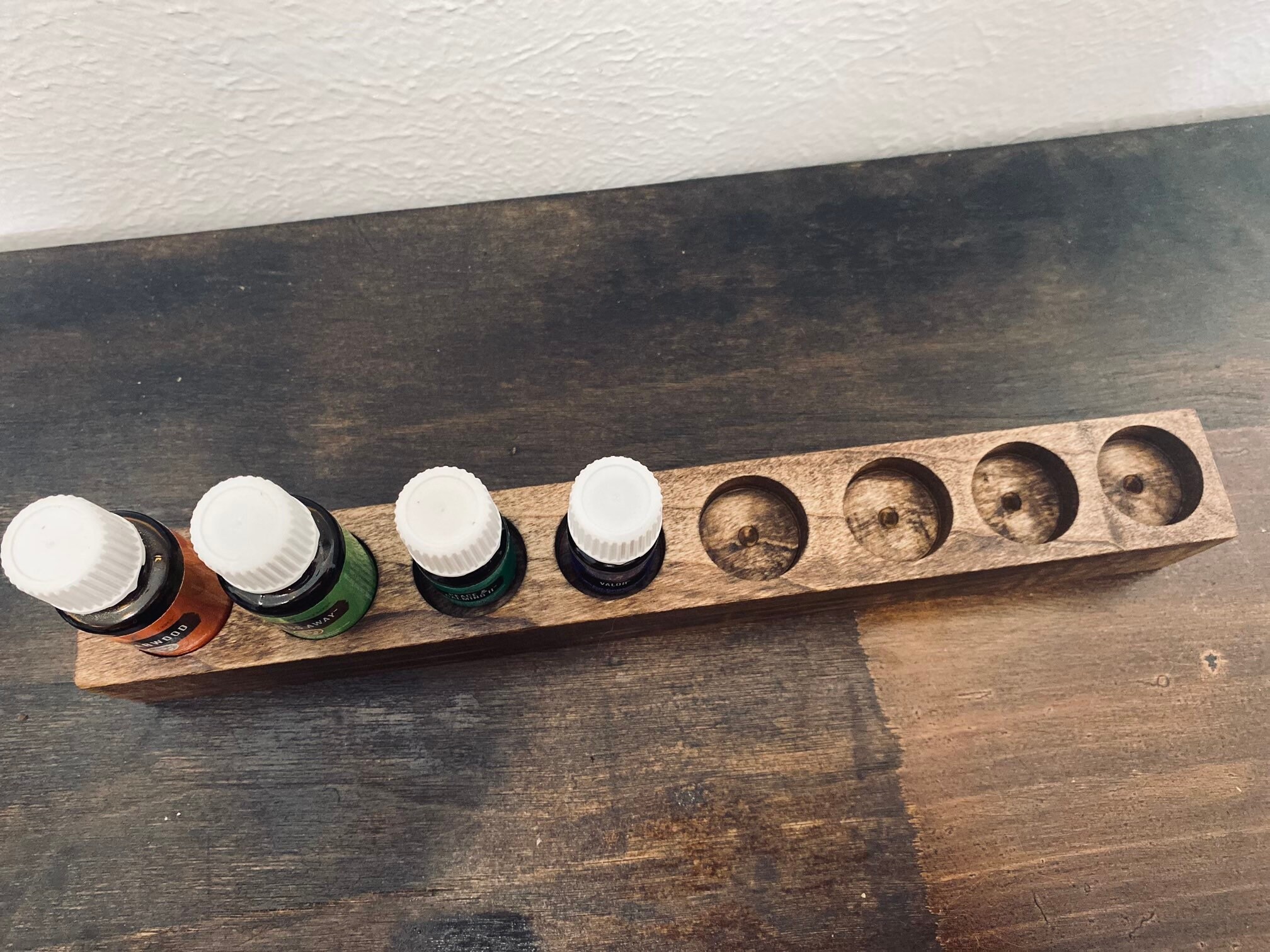Wood Essential Oil Holder Etsy