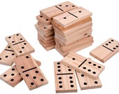 28 Pieces Giant Wooden Dominoes Game Jumbo Natural 5.9 X 2.95 Inches Wood Kids Adults Family Outdoor and Indoor Lawn Yard Games with Bag