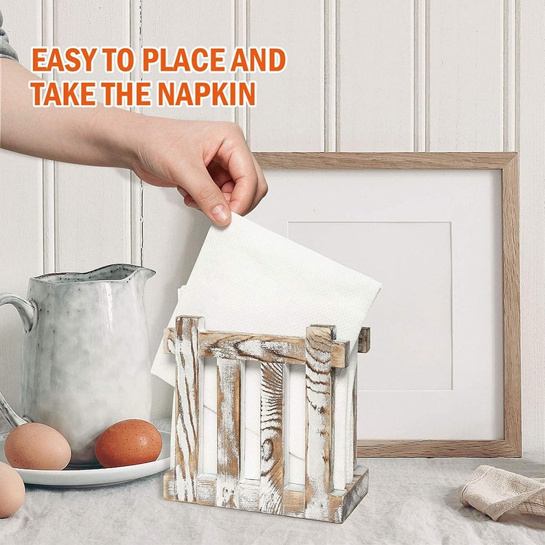 Rustic Napkin Holder Wood Napkin Holders for Kitchen Upright Etsy