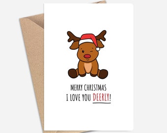 Cute Deer Christmas Card (A6/A5) - Greeting Card for Christmas