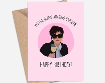 You're Doing Amazing Sweetie Kris Birthday Card (A6/A5) - Greeting Card for Friends, Boyfriend, Girlfriend