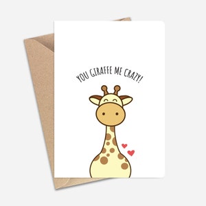 You Giraffe Me Crazy Cute Greeting Card (A6/A5) - Greeting Card for Couples, Girlfriend, Boyfriend, Birthdays, Anniversary