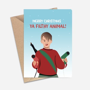 Home Alone Feliz Navidad Ya Filthy Animal Tarjeta de Navidad (A6/A5) - Tarjeta de felicitación para Navidad