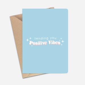Tarjeta de felicitación divertida para enviarte buenas vibras (A6/A5): tarjeta de felicitación para alentar, agradecer y transmitir positividad a amigos y familiares