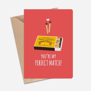 Perfect Match Cute Greeting Card (A6/A5) - Greeting Card for Couples, Boyfriend, Girlfriend