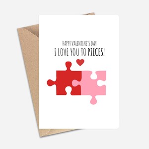 I Love You To Pieces Valentine&#39;s Day Card (A6/A5) - Greeting Card for Couples, Boyfriend, Girlfriend, Husband, Wife