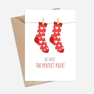 Nous faisons la paire parfaite de chaussettes mignonnes carte de Saint-Valentin (A6/A5) - carte de voeux pour couple, petit ami, petite amie, mari, femme