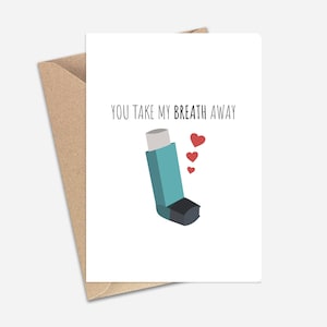 You Take My Breath Away Valentine&#39;s Day Card (A6/A5) - Greeting Card for Couples, Boyfriend, Girlfriend, Husband, Wife