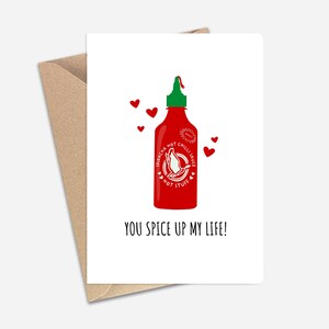 You Spice Up My Life Funny Greeting Card (A6/A5) - Greeting Card for Boyfriend, Girlfriend, Couples, Friends
