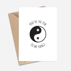 Tu sei lo Yin del mio Yang Biglietto di auguri (A6/A5) - Biglietto di auguri per amici, sorelle, compleanni, anniversari, coppie