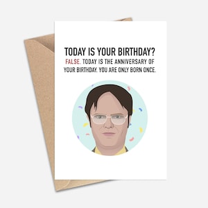 Funny Dwight Schrute Birthday Card (A6/A5) -  Greeting Card for Friends, Birthdays