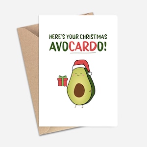 Funny Avocado Christmas Card (A6/A5) - Greeting Card for Christmas, Friends