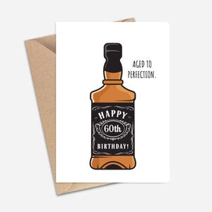 Aged to Perfection 60th Birthday Whisky Karte (A6/A5) - Grußkarte zum 60.Geburtstag