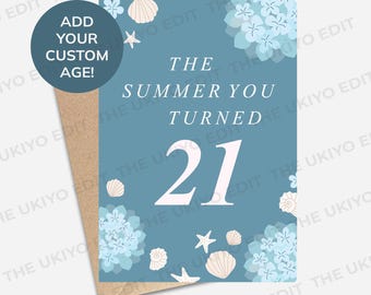 The Summer I Turned Pretty Birthday Card (A6/A5) - Customisable Age - Greeting Card for Friends, Sisters, TSITP Fans, Book Lovers