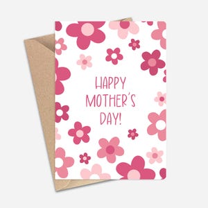 Jolie fleur carte de fête des mères (A6/A5) - carte de voeux pour maman, tante, grand-mère