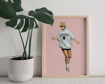 Diana Activewear Print | The people's princess | Baby Pink background| Modern, Varsity, The Crown|