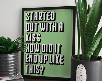 Mr Brightside Lyric Art Print, The Killers Music Poster
