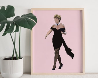 Diana Revenge Dress Print | The people's princess | Baby Pink background | Modern, Varsity, The Crown|