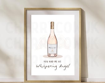 Whispering Angel Rosé Print - Trendy Home Bar Wall Art