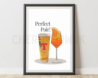 Perfect Pair Drinks Print – Tennents & Aperol Spritz Wedding Sign
