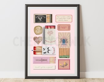 Forth Wing Inspired Matchbox Print: Violet and Xaden Love Story (UNFRAMED)