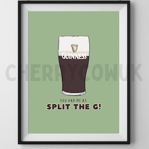 Split the G Guinness Art Print 7x5, 10x8 & A4