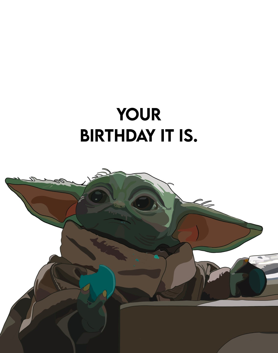 Grogu Baby Yoda / Mandalorian Recycled Birthday Card A6 Size | Etsy
