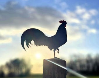 Rooster Metal Garden Decor - Chicken Yard Art