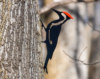 Pileated Woodpecker Metal Bird Steel Garden Yard Art - Free Shipping