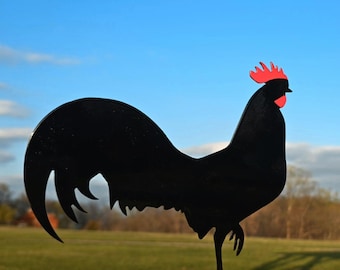 Rooster Metal Garden Decor - Chicken Yard Art