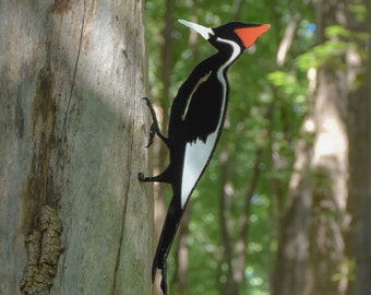 Ivory Billed Woodpecker - Metal Steel Bird Garden Yard Art for Outdoors - Great Gift - Free shipping - A