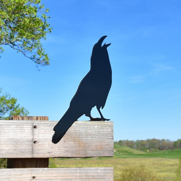 Raven Crow Metal Yard Art - Free Shipping - Great Gift BB