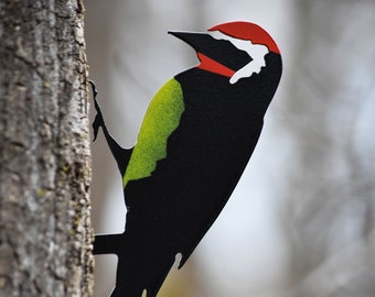 Yellow Bellied Sapsucker Woodpecker Metal Bird Garden Yard Art - Gift - Free Shipping