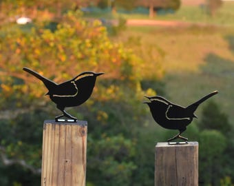 Carolina Wren Garden Yard Art Set - Free Shipping