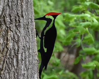 Peckin' Pileated Woodpecker Garden Yard Art - Free Shipping B