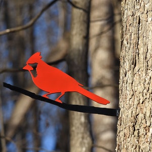 Cardinal Metal Bird Yard Garden Art Gift Free Shipping image 1