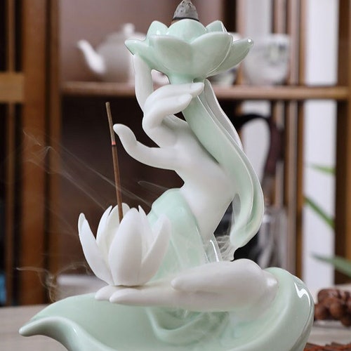 GIRAFFE Ceramic Backflow Pond Incense Burner Waterfall Etsy