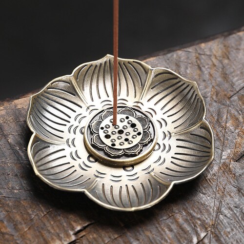 Brass Lotus Incense Holder Etsy