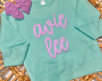 Kids Custom Name Puff Vinyl Shirt, Customizable Shirt, Gift for Friend, Gift for her, Youth Puff Name Tee