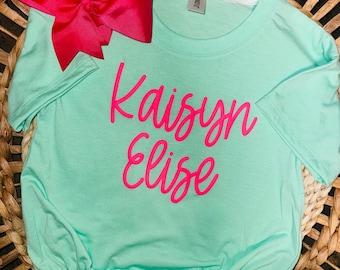 Kids Custom Name Puff Vinyl Shirt, Customizable Shirt, Gift for Friend, Gift for her, Youth Puff Name Tee