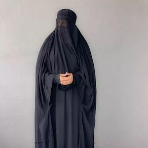 Black Afghan Topi Burqa: Chadri Jilbab Abaya Burka, Traditional Islamic Full-Cover Veil
