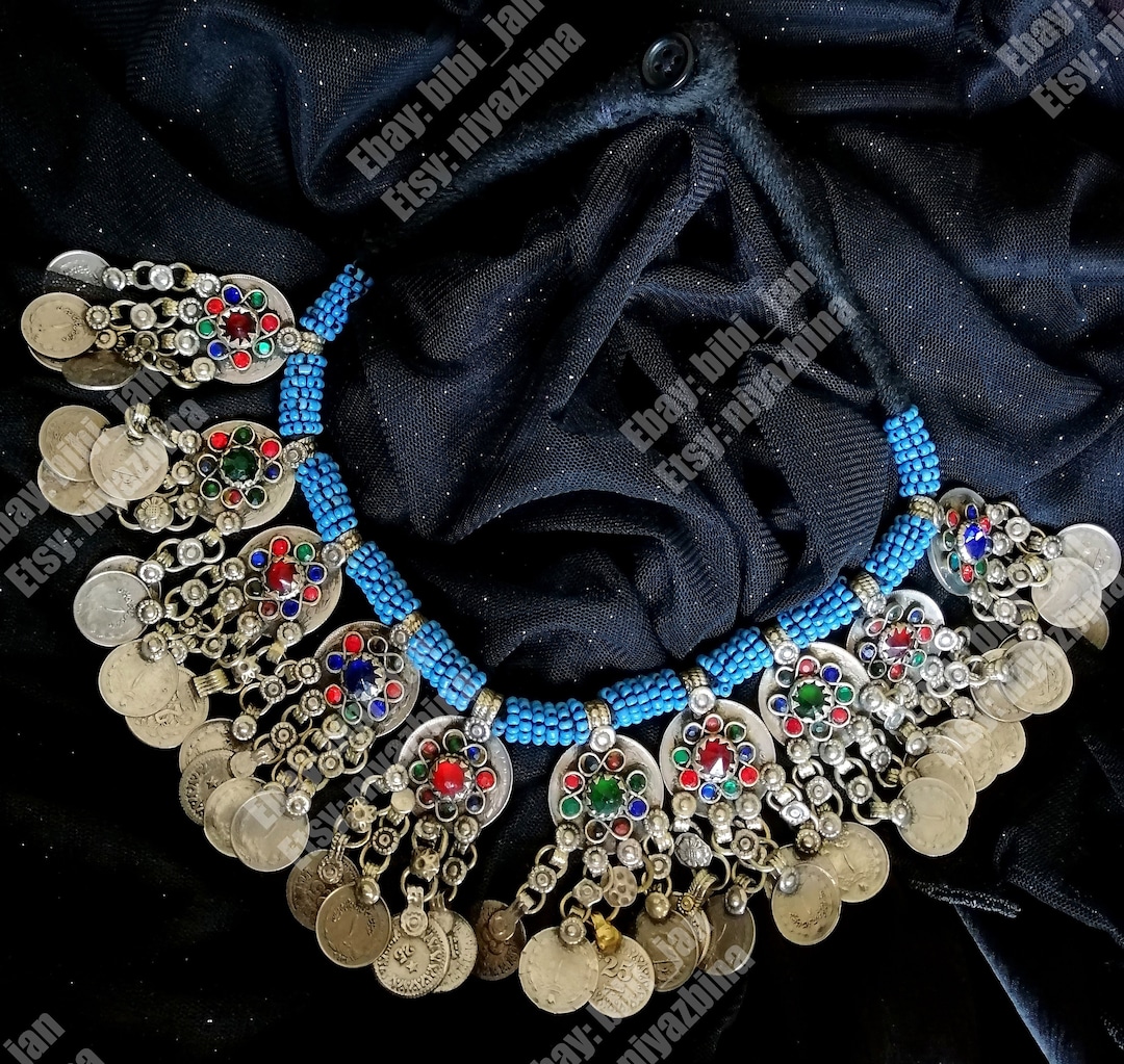 Vintage Afghan Coin Choker, Tribal Necklace, Traditional and a